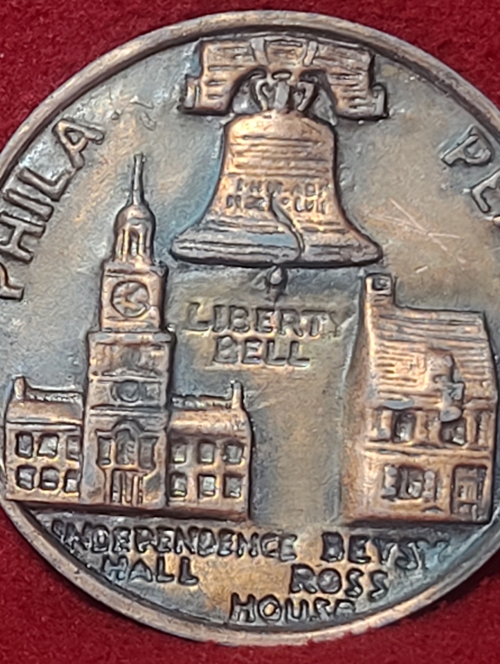 Vintage Abraham Lincoln Bronze Medal 3” Philadelphia Penn Landmarks Souvenir VGC